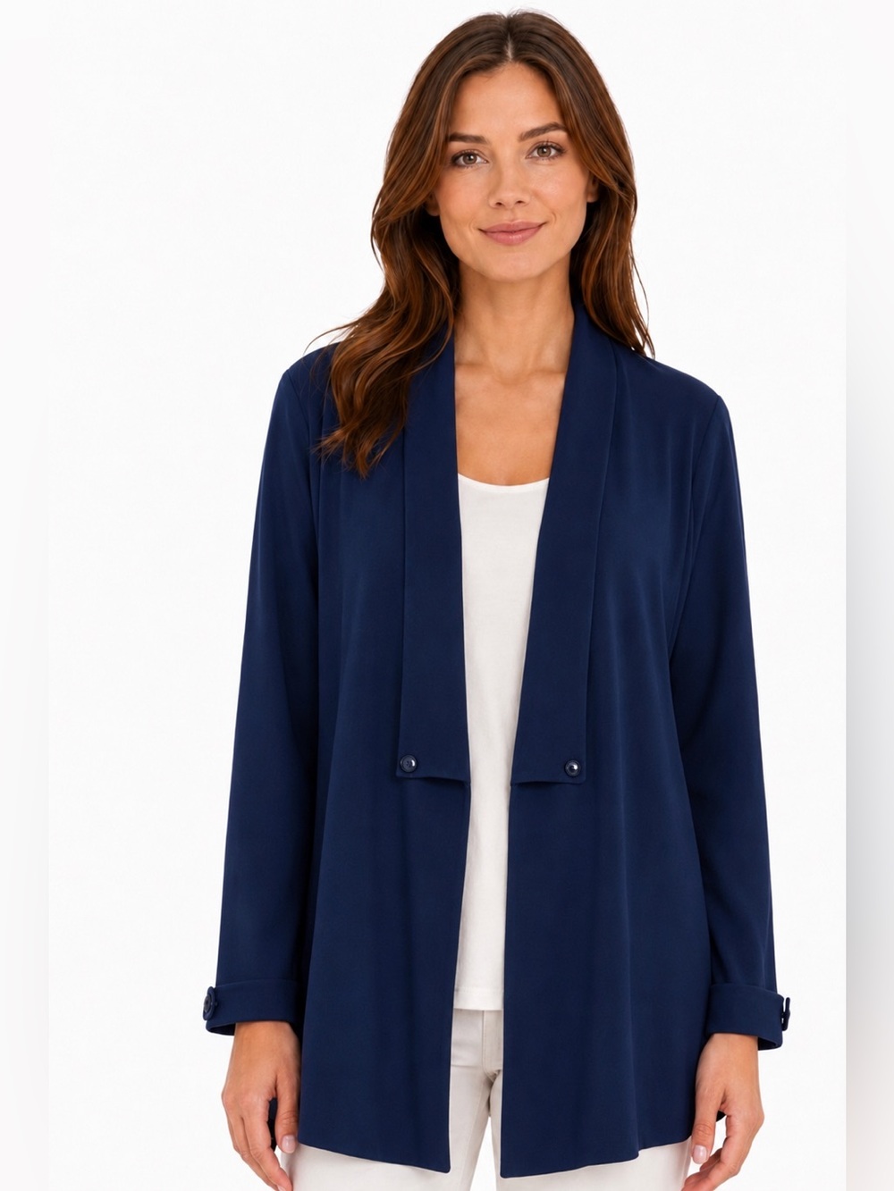 WEEKENDERS Cotton Blend Open Front Cardigan Jacket Long Sleeve MADE IN CANADA XL